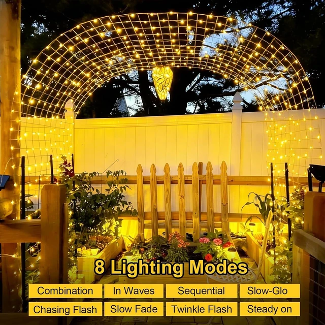 Alt view image 3 of 7 - QITONG Solar Fairy Lights, 4 Pack Each 33ft 100 LED Warm White Christmas Light Outdoor Waterproof, 8 Modes Silver Wire Twinkle Mini Lights