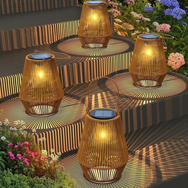 Main image of Solar Lanterns Outdoor Waterproof, Solar Lights Outdoor 4 Pack