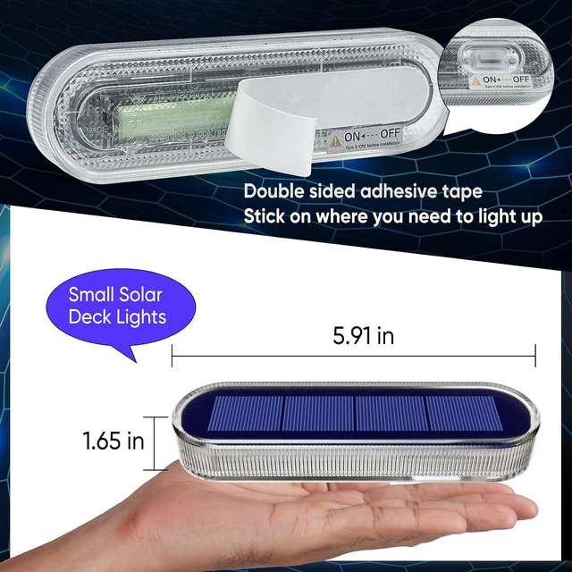 Alt view image 7 of 7 - Blue Solar Lights Outdoor Waterproof Boat Dock Deck Step Solar Powered