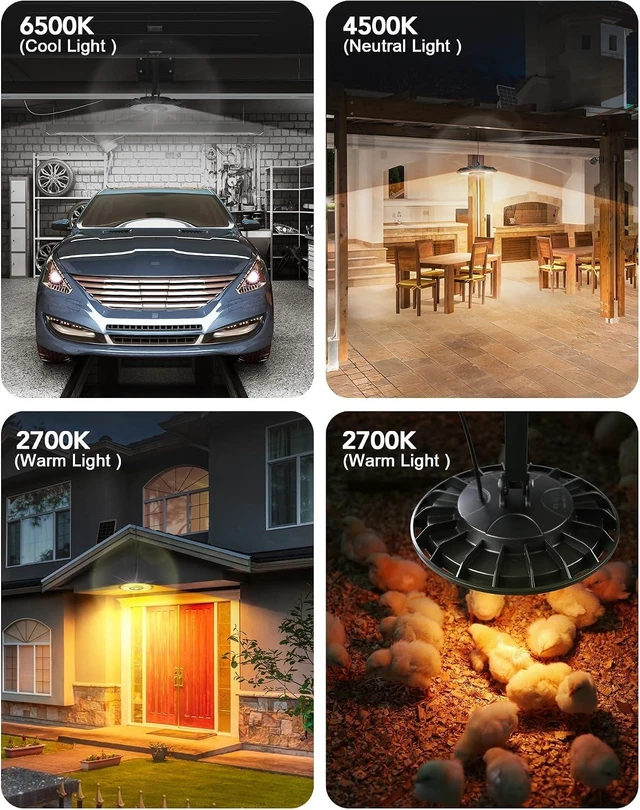 Alt view image 7 of 7 - Solar Light Indoor Outdoor, 3000LM Solar Shed Light Rotation Design, Waterproof 5 Modes (2 for All Day Lighting) Motion Sensor, Dimmable Remote for Barn Patio Chicken Coop Gazebo Garage
