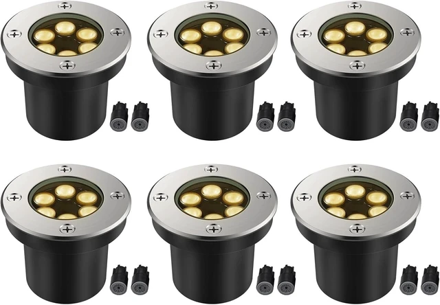 Main image of JESLED 6 Pack Outdoor Landscape Lights, Low Voltage In Ground Well Lights