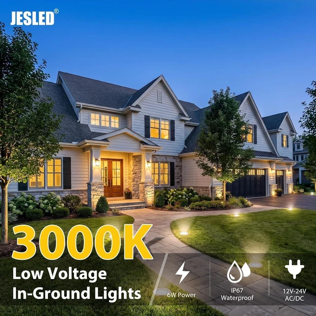 Alt view image 2 of 7 - JESLED 6 Pack Outdoor Landscape Lights, Low Voltage In Ground Well Lights