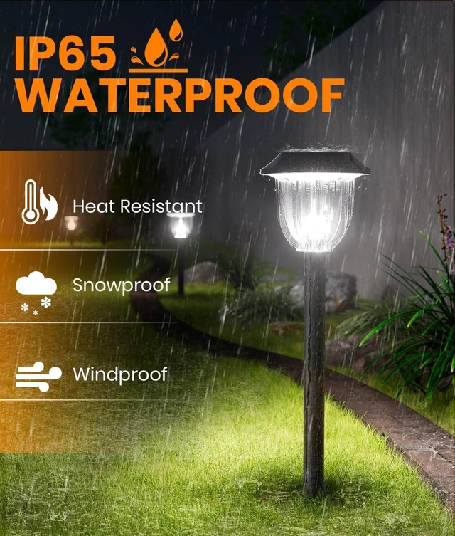 Alt view image 4 of 5 - AOSEA Bright White Outdoor Solar Lights, 10 Pack, Cool White, IP65