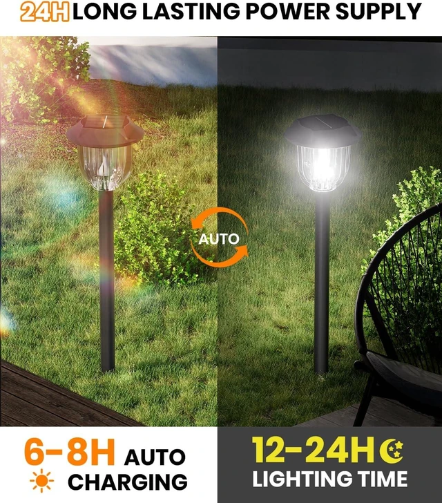 Alt view image 5 of 5 - AOSEA Bright White Outdoor Solar Lights, 10 Pack, Cool White, IP65