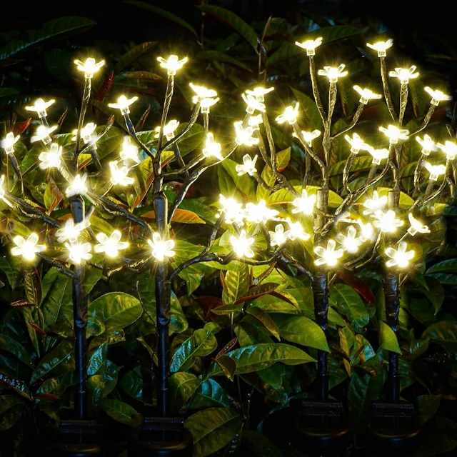 Main image of Solar Garden Lights Garden Decor, 4Pack Solar Flowers Decorative