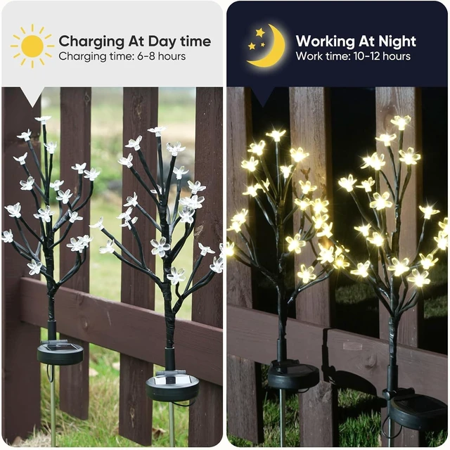 Alt view image 3 of 7 - Solar Garden Lights Garden Decor, 4Pack Solar Flowers Decorative