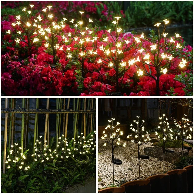 Alt view image 4 of 7 - Solar Garden Lights Garden Decor, 4Pack Solar Flowers Decorative