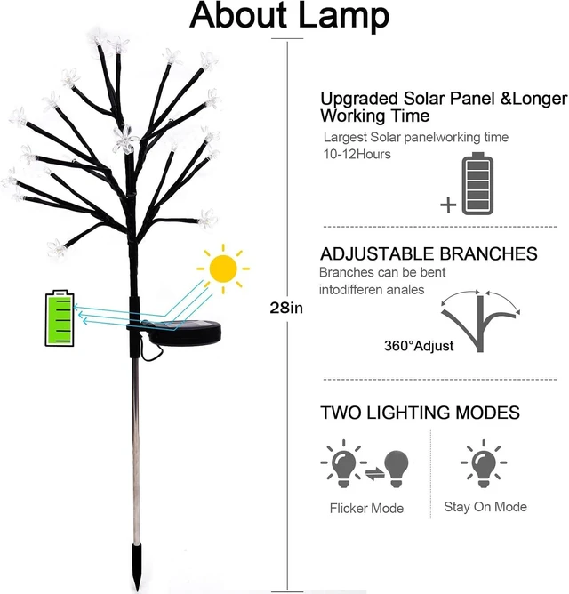 Alt view image 5 of 7 - Solar Garden Lights Garden Decor, 4Pack Solar Flowers Decorative