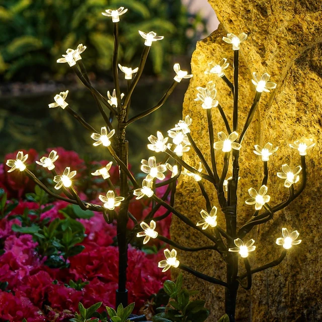 Alt view image 7 of 7 - Solar Garden Lights Garden Decor, 4Pack Solar Flowers Decorative