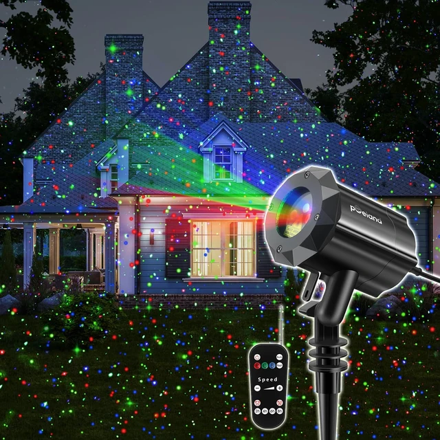 Alt view image 2 of 7 - Poeland Christmas Laser Projector Lights Waterproof Outdoor Garden Decorative Lighting with Security Lock 3 Color Red Green Blue