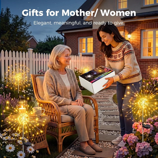 Alt view image 4 of 7 - btfarm 4 Pack Solar Garden Lights Outdoor, 8 Modes Firework Lights Outside