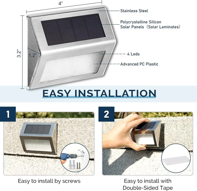 Alt view image 7 of 7 - SOLPEX Solar Fence Lights, 12 Pack, Waterproof, Cold White
