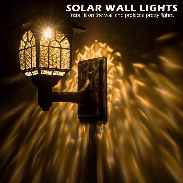Alt view image 4 of 6 - LeiDrail Solar Fence Lights, 4 Pack Solar Lights Outdoor Waterproof Lantern Warm White LED Wall Deck Post Landscape Lighting for Garden Yard Patio Front Door
