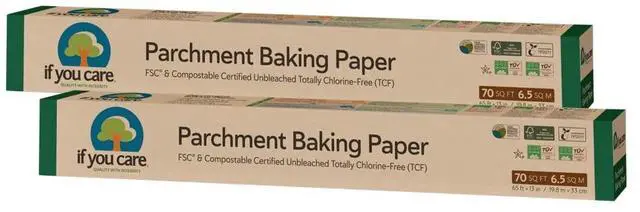 Main image of Parchment Baking Paper 70 Sq Ft Roll, Unbleached, Chlorine Free, Greaseproof, Silicone Coated, Standard Size, Fits 13 Inch Pans (Pack of 2)