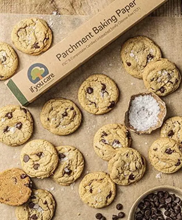 Alt view image 3 of 3 - Parchment Baking Paper 70 Sq Ft Roll, Unbleached, Chlorine Free, Greaseproof, Silicone Coated, Standard Size, Fits 13 Inch Pans (Pack of 2)