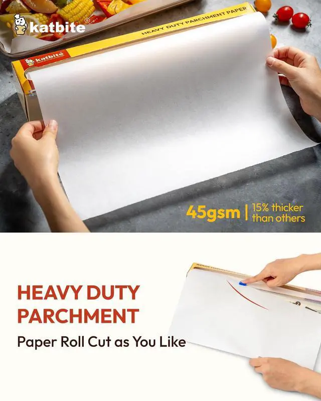 Alt view image 4 of 7 - Heavy Duty Parchment Paper Roll, 12 in x 262 ft, 262 Sq Ft | Non-Stick Baking Paper for Cooking, Baking Cookies, Grilling, Air Frying and Steaming.