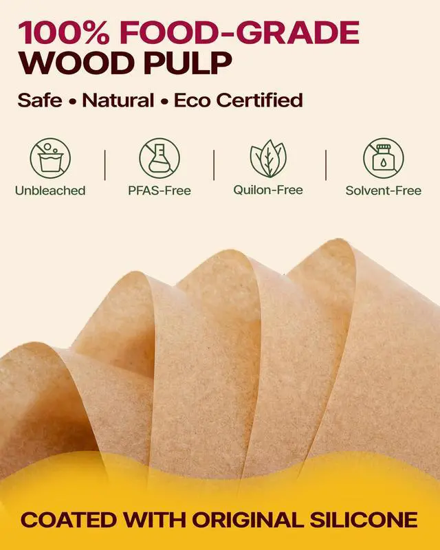 Alt view image 4 of 7 - Unbleached Parchment Paper for Baking, 15 in x 210 ft, 260 Sq.Ft, Heavy Duty Baking Paper with Slide Cutter, Non-stick Brown Parchment Paper Roll for Cooking, Air Fryer, Steaming, Baking Bread