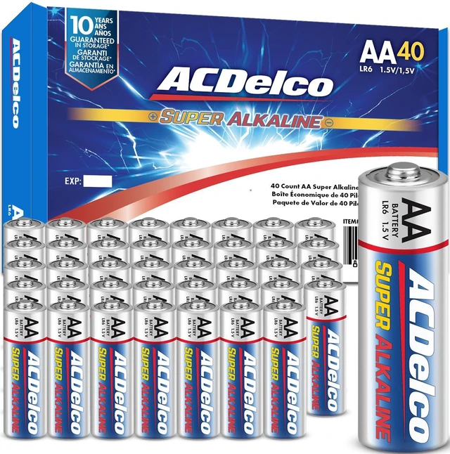 Main image of ACDelco 40-Count Double AA Batteries, Maximum Power Super Alkaline Battery for Home and Office, 10-Year Shelf Life, Reclosable Packaging
