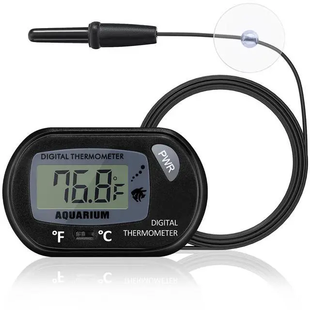 Main image of Aquarium Thermometer with Large LCD Display Fahrenheit/Celsius(/) Fish Tank Thermometer for Aquarium Reptile Terrarium Digital Water Thermometer with Suction Cup