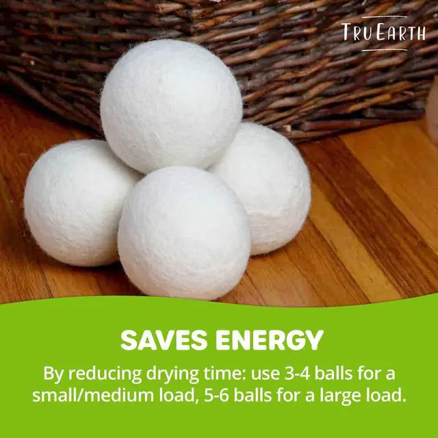 Alt view image 5 of 6 - Wool Dryer Balls, Set of 4 XL | 100% Wool Anti-Static Balls for Laundry, Reusable & All Natural, Lasts 1000 Loads