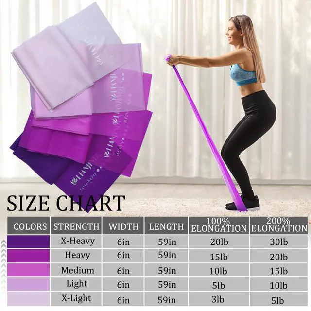 Alt view image 2 of 7 - Resistance Bands for Working Out, Physical Therapy, Exercise, Pilates, Yoga Latex-Free Stretch Bands for Women or Men, Elastic Exercise Bands Set for Stretching, fitness, Rehab, Workout, Gym and Home