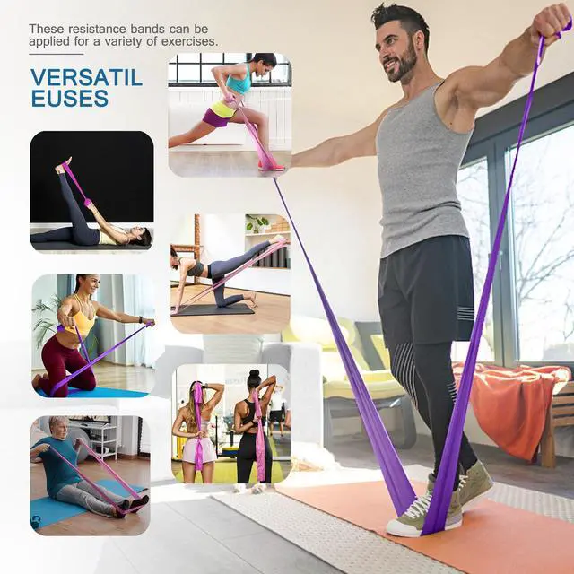 Alt view image 3 of 7 - Resistance Bands for Working Out, Physical Therapy, Exercise, Pilates, Yoga Latex-Free Stretch Bands for Women or Men, Elastic Exercise Bands Set for Stretching, fitness, Rehab, Workout, Gym and Home