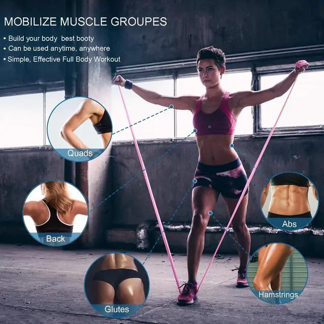 Alt view image 5 of 7 - Resistance Bands for Working Out, Physical Therapy, Exercise, Pilates, Yoga Latex-Free Stretch Bands for Women or Men, Elastic Exercise Bands Set for Stretching, fitness, Rehab, Workout, Gym and Home
