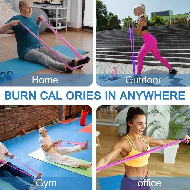 Alt view image 6 of 7 - Resistance Bands for Working Out, Physical Therapy, Exercise, Pilates, Yoga Latex-Free Stretch Bands for Women or Men, Elastic Exercise Bands Set for Stretching, fitness, Rehab, Workout, Gym and Home