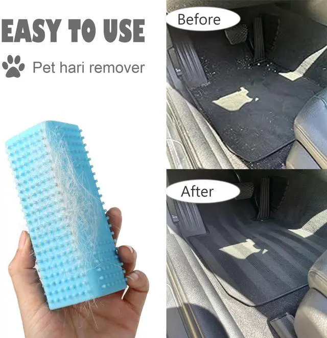 Alt view image 4 of 6 - 2 Pieces Pet Dog Cat Hair Remover, Block Roller Cleaner, Hollow Silicone Cleaner Brush for Sofa, Car Interiors, Furnishings, Carpets, Bedding or Any Fabric (Orange, Blue)