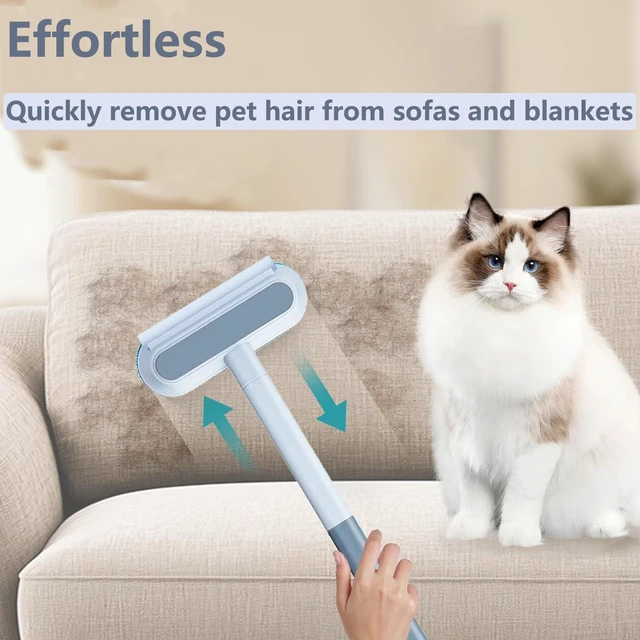 Alt view image 4 of 7 - 4 in 1 Pet Hair Remover, Reusable, Effective Cat and Dog Hair Removal Cleaning Tool with 17-Inch Extra Long Handle Multifunctional Fur Lint Brush for Couch, Furniture, Carpet, Clothes, Bedding