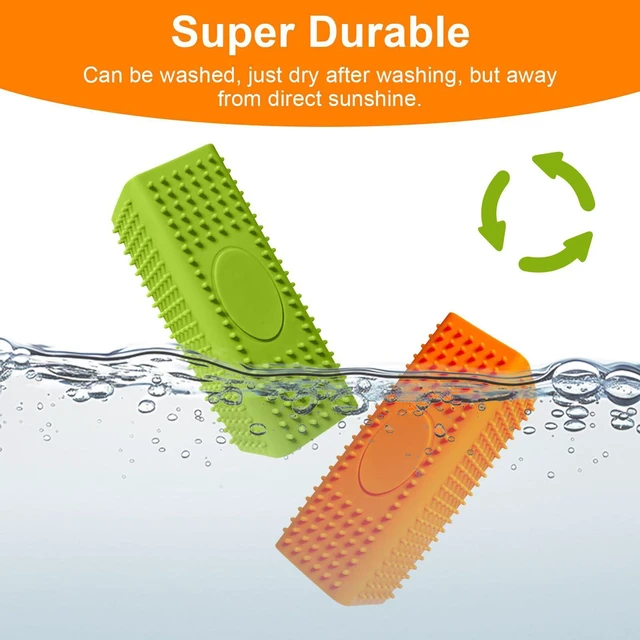 Alt view image 3 of 7 - 2pcs Pet Hair Remover, Dog Cat Block Roller Cleaner, Car Carpet Cleaner Brush for Small Animals, Pet Hair Removal Tool for Interior, Furniture, Sofa, Car Seat (Orange+Green)