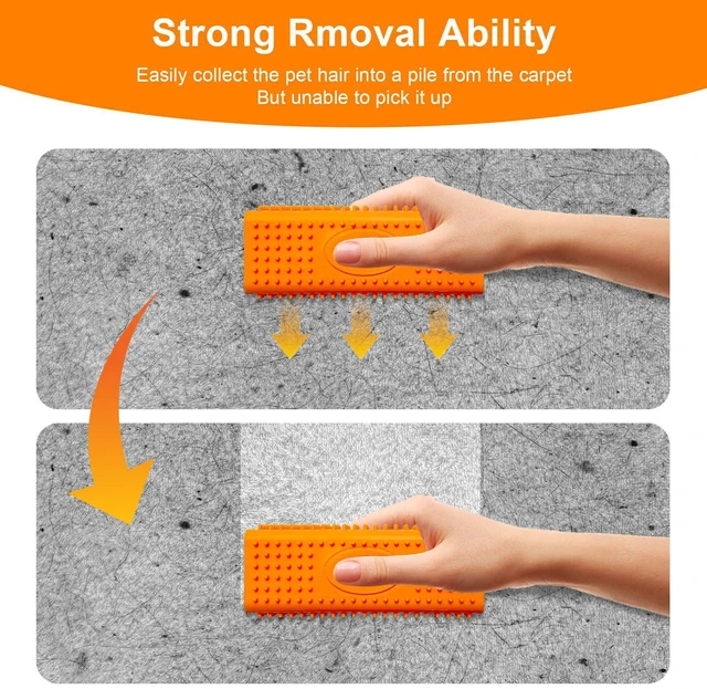 Alt view image 5 of 7 - 2pcs Pet Hair Remover, Dog Cat Block Roller Cleaner, Car Carpet Cleaner Brush for Small Animals, Pet Hair Removal Tool for Interior, Furniture, Sofa, Car Seat (Orange+Green)