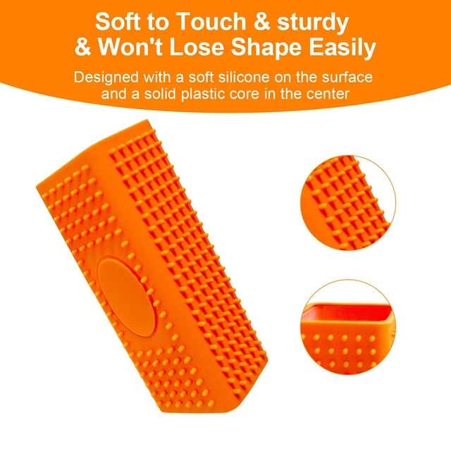 Alt view image 7 of 7 - 2pcs Pet Hair Remover, Dog Cat Block Roller Cleaner, Car Carpet Cleaner Brush for Small Animals, Pet Hair Removal Tool for Interior, Furniture, Sofa, Car Seat (Orange+Green)