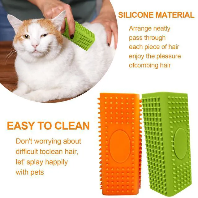 Alt view image 6 of 7 - 2pcs Pet Hair Remover, Dog Cat Block Roller Cleaner, Car Carpet Cleaner Brush for Small Animals, Pet Hair Removal Tool for Interior, Furniture, Sofa, Car Seat (Orange+Green)