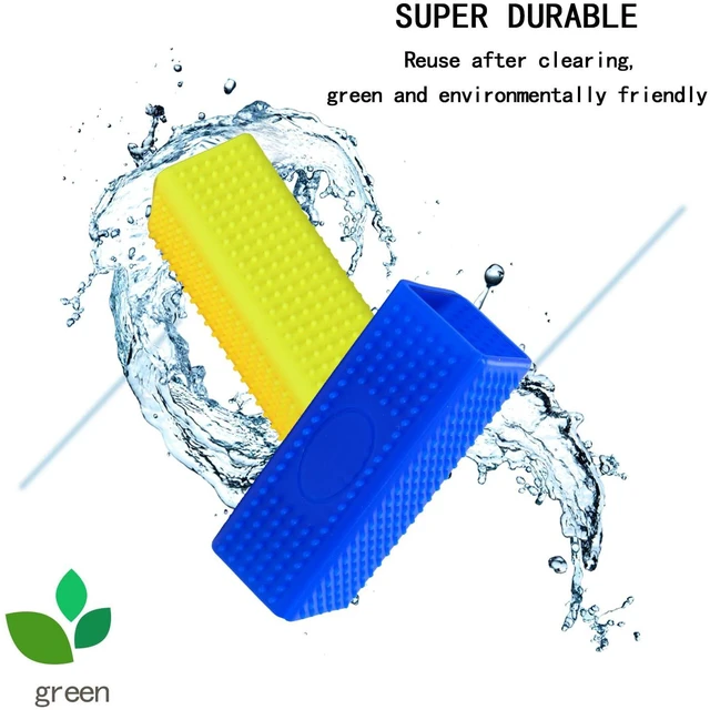 Alt view image 5 of 7 - 2pcs Pet Dog Cat Hair Remover, Pet Hair Removal Tool, Hollow Cleaner Brush for carInterior, Furniture, Sofa (blue and yellow)