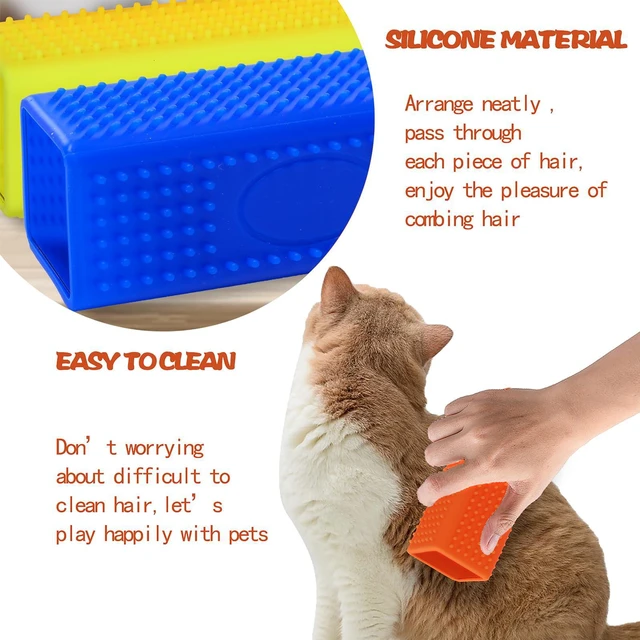 Alt view image 6 of 7 - 2pcs Pet Dog Cat Hair Remover, Pet Hair Removal Tool, Hollow Cleaner Brush for carInterior, Furniture, Sofa (blue and yellow)