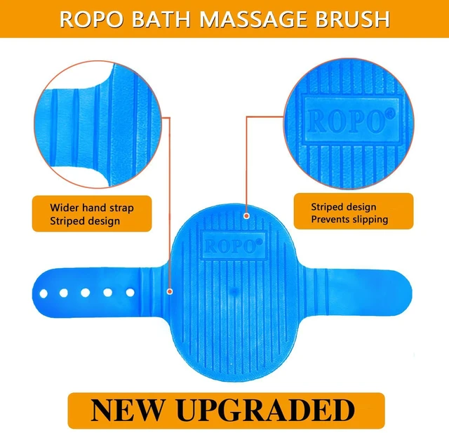 Alt view image 3 of 7 - Dog Bath Brush, Dog Shampoo Brush With Adjustable Ring Handle Long Bristles, Upgraded Version Anti-Slip Back & Strap, Pet Grooming Brush for Dogs & Cats 2pcs