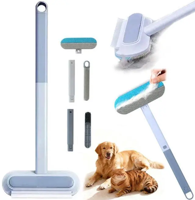 Main image of 4 in 1 Pet Hair Remover, Long Handle Multifunctional Fur Lint Brush for Couch, Furniture, Carpet, Clothes, Bedding, Washable Dog and Cat Hair Lint Removal Brush 17.3 inch