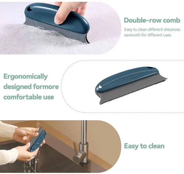 Alt view image 4 of 7 - Pet Hair Remover Tool 4-Pack, Dog Cat Hair Remover with 1PCS Pet Grooming Glove, Lint Shaver Cleaner Pro, Portable Carpet Scraper for Carpets, Clothes, Car Mats, Couch, Pet Bed, Furniture