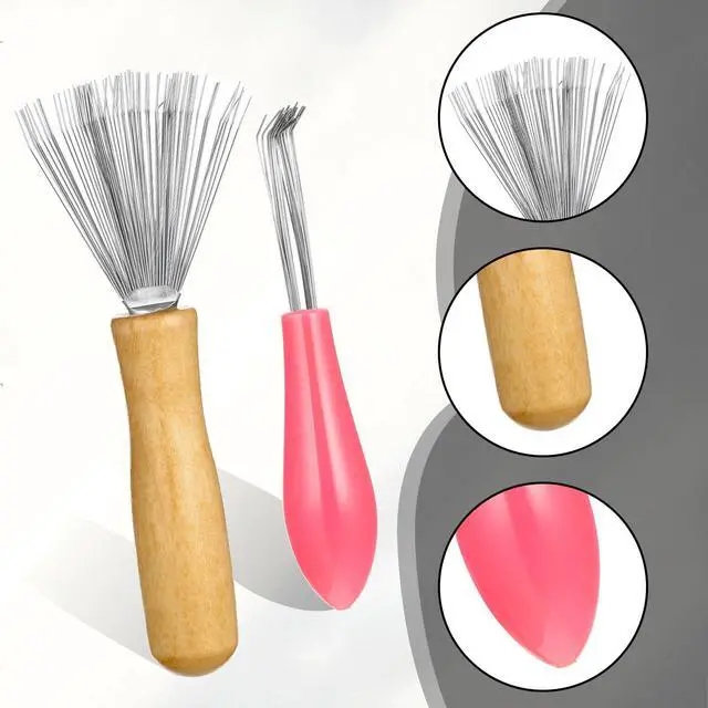 Alt view image 3 of 7 - Comb and Brush Cleaner Tool Set, 5-Piece Comb Cleaner Set - Hair Brush Cleaner Rake, Comb Cleaning Brush, Maintenance Hair Comb for Home and Salon Use Removing Hair Dust