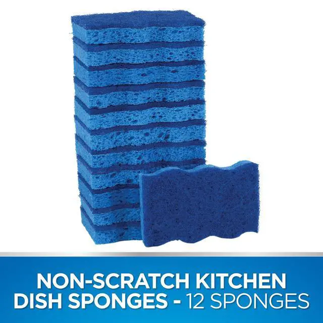 Alt view image 2 of 6 - Ultra Scrubber Sponges Non-Scratch Double-Sided Kitchen Dish Cleaners, 12-Pack, Blue