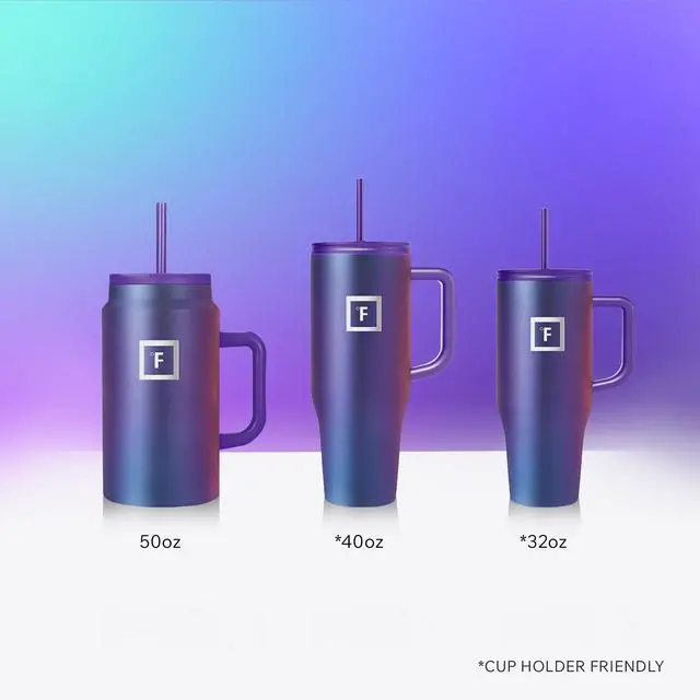 Alt view image 6 of 7 - Co-Pilot Insulated Mug w/Straw & Flip Cap Lids - Cup Holder Bottle for Hot, Cold Drink - Leak-Proof - Water, Coffee Portable Travel Mug - Dark Pine, 50 Oz