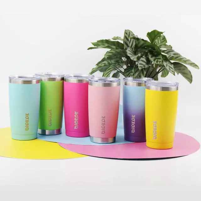 Alt view image 6 of 6 - 20 oz Coffee Tumbler with Lid & Straw, Insulated Stainless Steel Mug | Double Wall Vacuum, Keeps Hot/Cold, BPA Free, Leak Proof, Iced Coffee Cup Fit Car Holder, Travel & Beach, Lavender Green