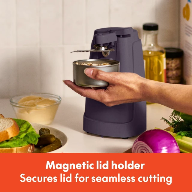 Alt view image 3 of 7 - Electric Can Opener, Automatic One-Touch, Plum