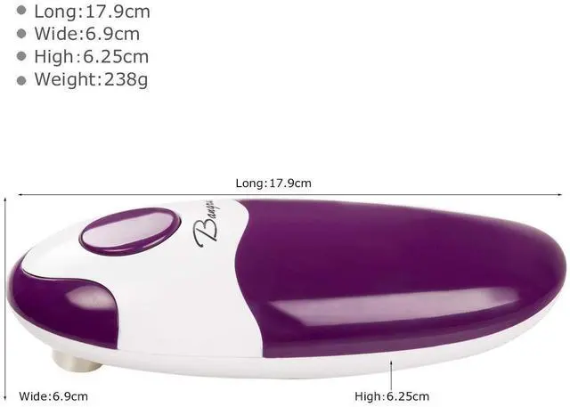 Alt view image 2 of 7 - Kitchen Automatic Safety Cordless One Tin Opener Professional Electric Opener.One-touch switch .Smooth can edge.Being friendly to left-hander and arthritics!(Purple)