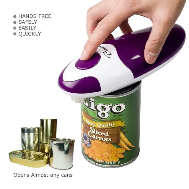 Alt view image 5 of 7 - Kitchen Automatic Safety Cordless One Tin Opener Professional Electric Opener.One-touch switch .Smooth can edge.Being friendly to left-hander and arthritics!(Purple)