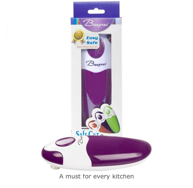 Alt view image 7 of 7 - Kitchen Automatic Safety Cordless One Tin Opener Professional Electric Opener.One-touch switch .Smooth can edge.Being friendly to left-hander and arthritics!(Purple)