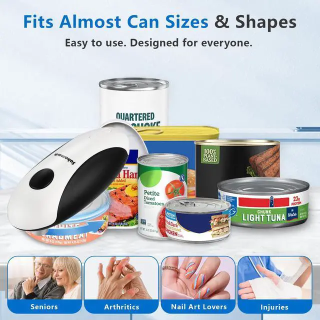 Alt view image 7 of 7 - Rechargeable Electric Can Opener for Seniors | Cordless Rechargeable, One-Touch Operation, Smooth Edge, Perfect for Seniors, Arthritis, Fit Most Cans for Home Kitchen