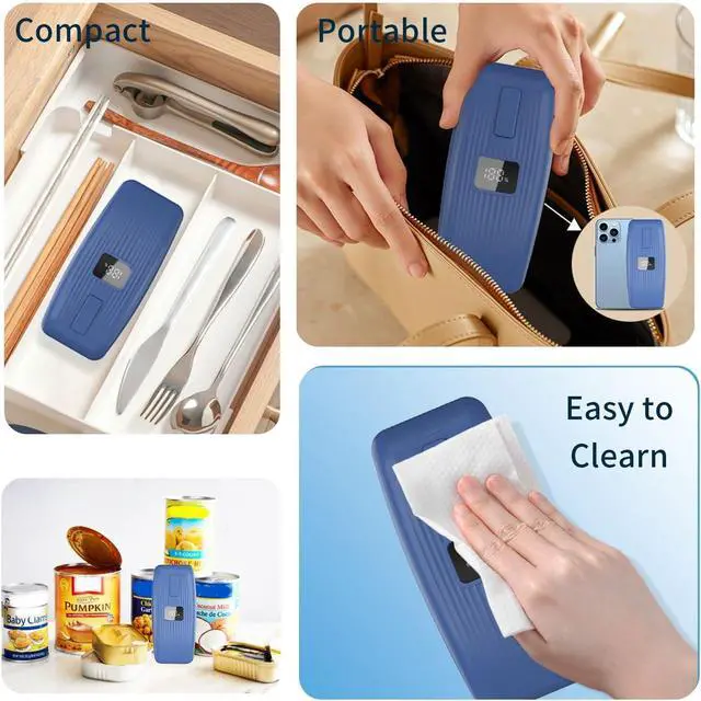 Alt view image 6 of 7 - Electric Can Opener with LED Display, Can Opener Electric for Seniors | One-Touch USB Rechargeable Battery Automatic Can Opener for Kitchen or Arthritis, Hands-Free, Smooth Edge, Compact, Cordless