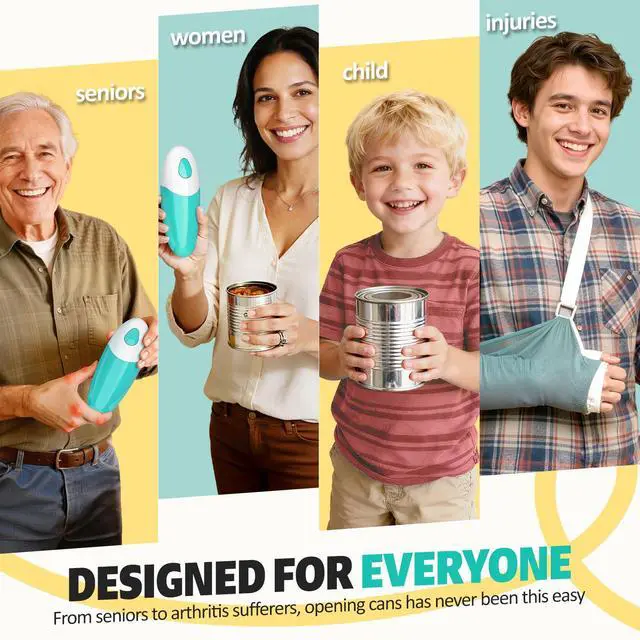 Alt view image 3 of 7 - Electric Can Opener, One-Touch Automatic Can Opener Easy Side Cut All Can Sizes with Smooth Edge, Handsfree Battery Operated Kitchen Gadget Safe for Seniors & Arthritis
